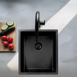Pure.Sink Exclusivo lavello in metallo color canna di fucile 34x40 cm raggio 10mm per installazione sottotop, a filo e sopra il top PEX3440-61