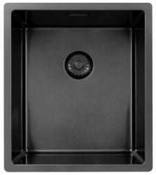 Pure.Sink Exclusivo lavello in metallo color canna di fucile 34x40 cm raggio 10mm per installazione sottotop, a filo e sopra il top PEX3440-61