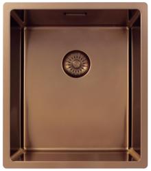 Pure.Sink Exclusivo Lavello in rame 34x40 cm raggio 10mm da incasso, installazione a filo e sopraelevata PEX3440-62