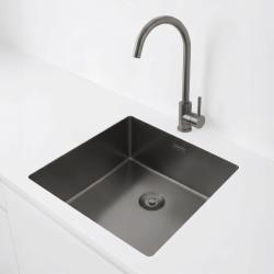 Pure.Sink Exclusivo Lavello in metallo color canna di fucile 40x40 cm raggio 10mm da incasso, a filo e da appoggio PEX4040-61