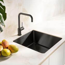 Pure.Sink Exclusivo Lavello in metallo color canna di fucile 40x40 cm raggio 10mm da incasso, a filo e da appoggio PEX4040-61