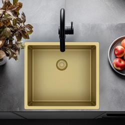 Pure.Sink Exclusivo Lavello dorato 45x40 cm raggio 10mm sottostruttura, installazione a filo e sopraelevata PEX4540-60