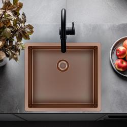 Pure.Sink Exclusivo Lavello in rame 45x40 cm raggio 10mm per sottotop, top piatto e sopraelevato PEX4540-62