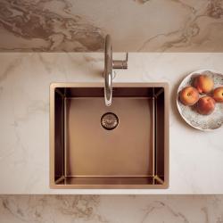 Pure.Sink Exclusivo Lavello in rame 45x40 cm raggio 10mm per sottotop, top piatto e sopraelevato PEX4540-62