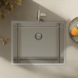 Pure.Sink Exclusivo Lavello in acciaio inossidabile 50x40 cm con raggio di 10mm per installazione sottotop, a filo e sopra il top PEX5040-02