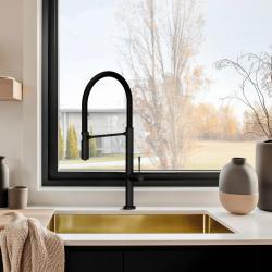 Pure.Sink Exclusivo Lavello dorato 50x40 cm raggio 10mm da incasso, filotop e sopratop PEX5040-60