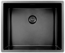 Pure.Sink Exclusivo Lavello in metallo color canna di fucile 50x40 cm raggio 10mm sottotop, filotop e sopratop PEX5040-61