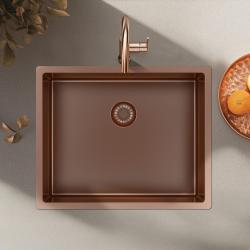 Pure.Sink Exclusivo Lavello in rame 50x40 cm raggio 10mm sottotop, filotop e sopratop PEX5040-62