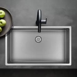 Pure.Sink Exclusivo grande lavello in acciaio inossidabile 70x40 cm raggio 10mm sottotop, top liscio e sopratop PEX7040-02