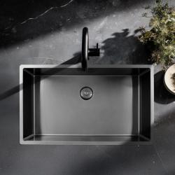 Pure.Sink Exclusivo grande lavello in acciaio inossidabile 70x40 cm raggio 10mm sottotop, top liscio e sopratop PEX7040-02