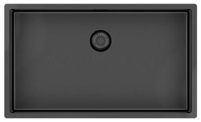 Pure.Sink Exclusivo grande lavello Gun Metal 70x40 cm raggio 10mm sottotop, incasso e sopratop PEX7040-61
