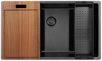 Pure.Sink Exclusivo grande lavello Gun Metal 70x40 cm raggio 10mm sottotop, incasso e sopratop PEX7040-61