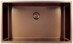 Pure.Sink Exclusivo grande lavello in rame 70x40 cm raggio 10mm da incasso, a filo e sopraelevato PEX7040-62
