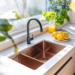 Pure.Sink Exclusivo Rame 1,5 vasca da bagno e mezzo 18+34cm raggio 10mm PEX183440-62