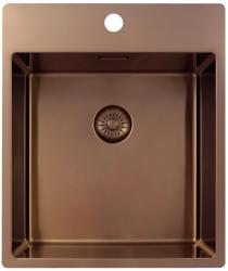 Pure.Sink Exclusivo Lavello in rame 44x52 cm Tapwing con banca foro rubinetto raggio 10mm PEX4040T-62