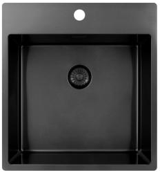 Pure.Sink Exclusivo Gun Metal lavandino 49x52 cm Tapwing con foro per rubinetto raggio 10mm PEX4540T-61