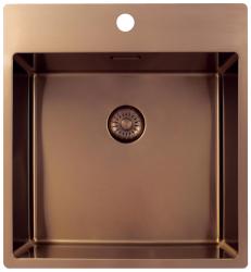 Pure.Sink Exclusivo Lavello in rame 49x52 cm Tapwing con foro per rubinetto raggio 10mm PEX4540T-62