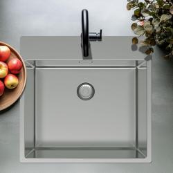 Pure.Sink Exclusivo Lavello in acciaio inossidabile 54x52cm Tapwing con foro per rubinetto raggio 10mm PEX5040T-02