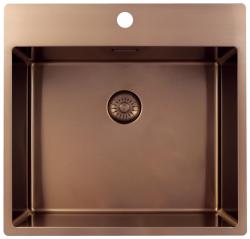 Pure.Sink Exclusivo Lavello in rame 54x52 cm Tapwing con foro per rubinetto raggio 10mm PEX5040T-62