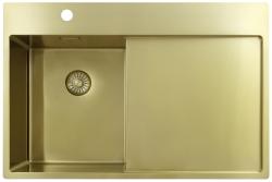 Pure.Sink Exclusivo Lavandino dorato piccolo con scolapiatti 78x52 cm Tapwing a sinistra PEX3478LT-60