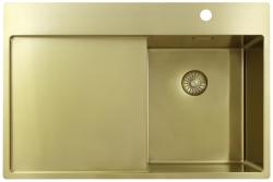 Pure.Sink Exclusivo Piccolo lavello dorato con zona di scolo 78x52 cm Tapwing a destra PEX3478RT-60