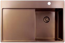Pure.Sink Exclusivo Piccolo lavello in rame con zona di scolo 78x52 cm Tapwing a destra PEX3478RT-62