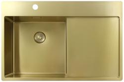 Pure.Sink Exclusivo Lavabo dorato con zona di scolamento 78x52 cm Tapwing a sinistra PEX4078LT-60