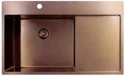 Pure.Sink Exclusivo Lavabo in rame con zona di scolo 86x52 cm Tapwing a sinistra PEX5086LT-62
