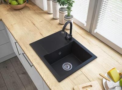Graniteland Nex Lavandino nero in granito con zona di scolo 574x464 mm 1208971428