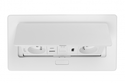 Presa per mobili MULTISOFT 2x Presa con Messa a Terra, USB A+C, RJ45, HDMI, Cavo di Alimentazione con Spina, Bianco