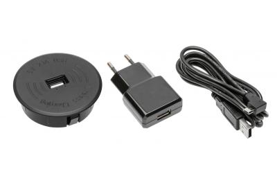 Dispositivo di ricarica wireless con ricarica rapida, incassato, nero