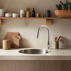 Pure.Sink Rondo RVS Lavabo Rotondo da incasso, sottotop e sopratop 38 cm PRN38-02