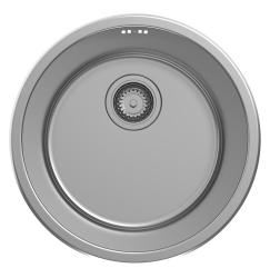 Pure.Sink Rondo RVS Lavabo Rotondo da incasso, sottotop e sopratop 38 cm PRN38-02