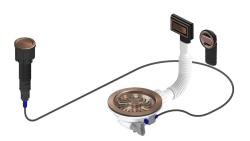 Set di scarico in rame Granitemy incluso pulsante di spreco con tappo, più sovraflusso rettangolare e rotondo 1208971744