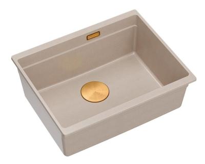 Lavello sottopiano Quadri Newport II in granito beige 560x450mm con tappo di rame e tappo di scarico 1208971764