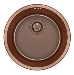 Pure.Sink Rondo Lavandino Rotondo in Rame per installazione a filo, sottotop e sopratop 38 cm PRN38-62