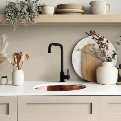 Pure.Sink Rondo Lavandino Rotondo in Rame per installazione a filo, sottotop e sopratop 38 cm PRN38-62