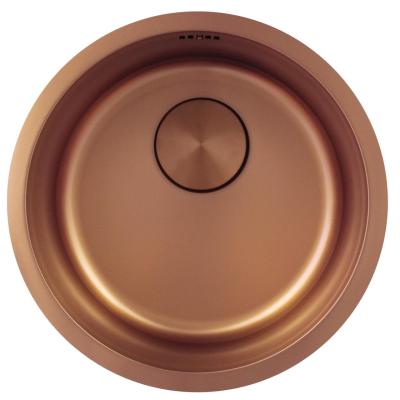 Pure.Sink Rondo Lavandino Rotondo in Rame per installazione a filo, sottotop e sopratop 38 cm PRN38-62