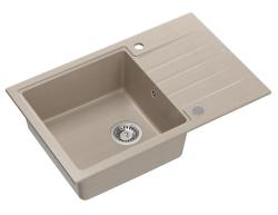 Quadri Cardigan Pearl Beige lavabo in granito con piano di scarico reversibile 78x50cm 1208971816