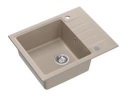 Quadri Cardigan Pearl Beige lavabo in granito da incasso con zona di scolatura reversibile 62x50cm 1208971817