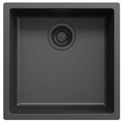 Lavello Ausmann Fibre nero 40x40cm da incasso, da appoggio e da filo con tappo automatico nero 1208971851