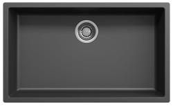 Ausmann Fibre nero grande lavello 70x40cm da incasso, da appoggio e da installazione a filo con tappo automatico in acciaio inossidabile 1208971861