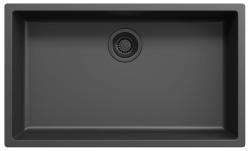 Ausmann Fibra nero grande lavabo sottotop 70x40cm, sopratop e filotop con tappo automatico nero 1208971862