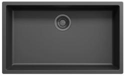 Ausmann Fibre nero grande lavello 70x40cm sottotop, sopratop e filotop con tappo automatico in metallo color canna di fucile 1208971865
