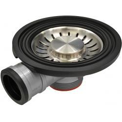 Tappo di scarico Franke Turbo, Foro per troppo pieno, lavello in acciaio inossidabile Franke, logo Franke, Vite lunga 25 mm 112.0264.987