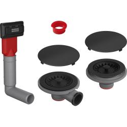 Franke MRG Set di Scarico 2 vasche, 1 Troppopieno nascosto, Nero opaco 112.0658.484