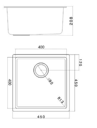 Lavabo bianco Ausmann Fibre 40x40cm da incasso, sopraelevato e a filo con tappo automatico in rame 1208971893