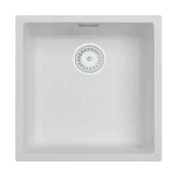Lavabo bianco Ausmann Fibre 40x40cm da incasso, da appoggio e da installazione a filo con tappo automatico bianco 1208971896