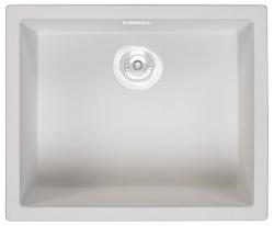 Lavello in fibra Ausmann bianco 50x40cm da incasso, a filo e sopra il piano con tappo automatico bianco 1208971903