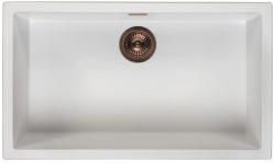 Ausmann Fibre bianco grande lavello 70x40cm da incasso, da appoggio e da filo con tappo automatico in rame 1208971906
